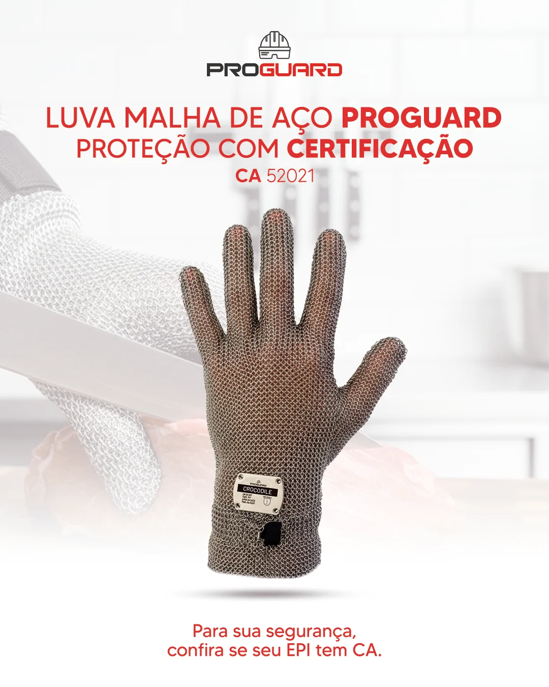 PROGUARD - Luva de Aço Anticorte CROCODILE - Vista Principal